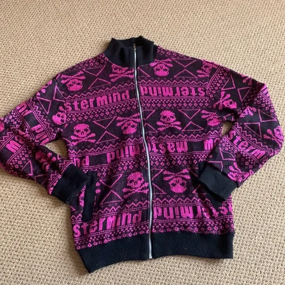 Skull Patterned Zip Up - Picture 1 of 5
